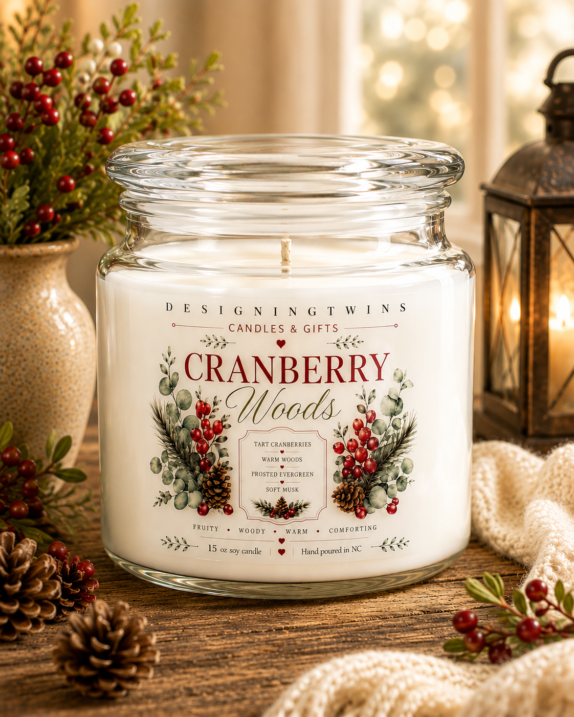 Cranberry Woods-15 oz Soy Candle