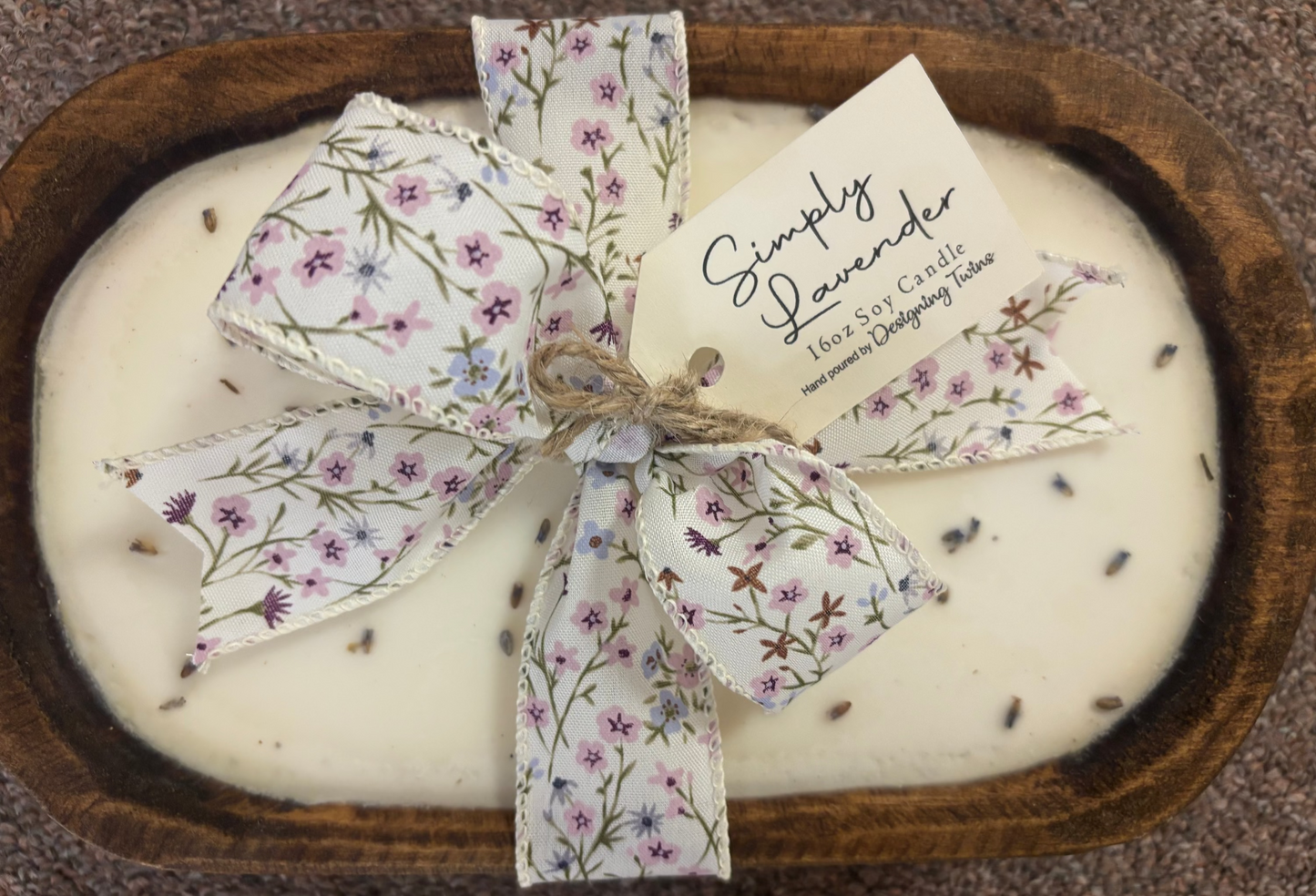 Simply Lavender Wood Bowl Candle