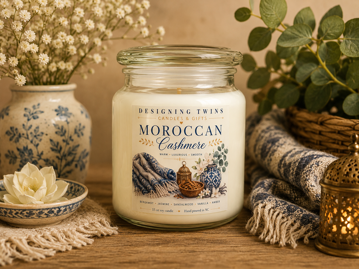 Moroccan Cashmere-15oz jar candle