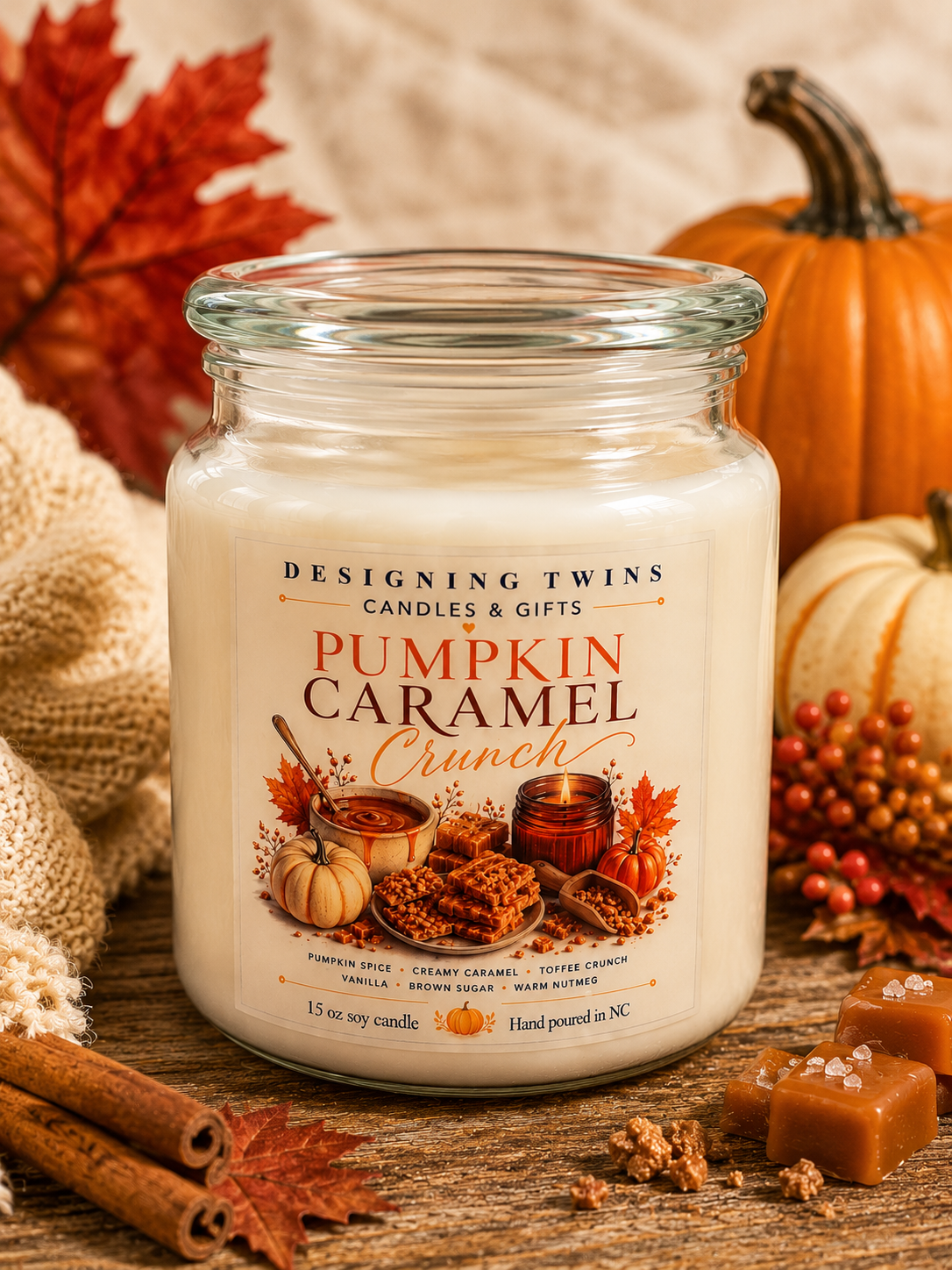 Pumpkin Caramel Crunch-15 oz Jar Candle