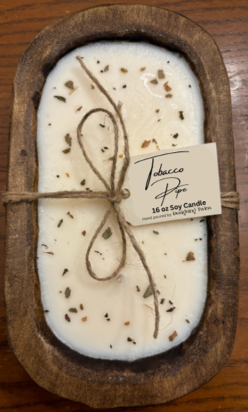 Tobacco Pipe Wood Dough Bowl Candle