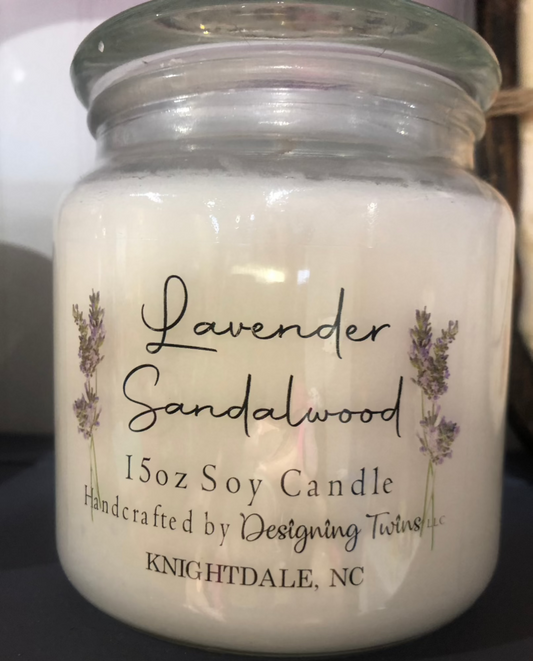 Lavender & Sandalwood-15oz Soy Candle