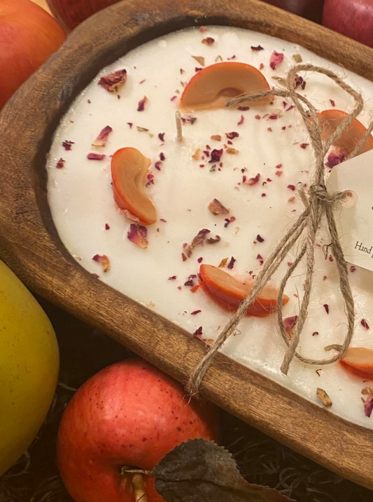 Apple Maple Bourbon-Wood Bowl Candle
