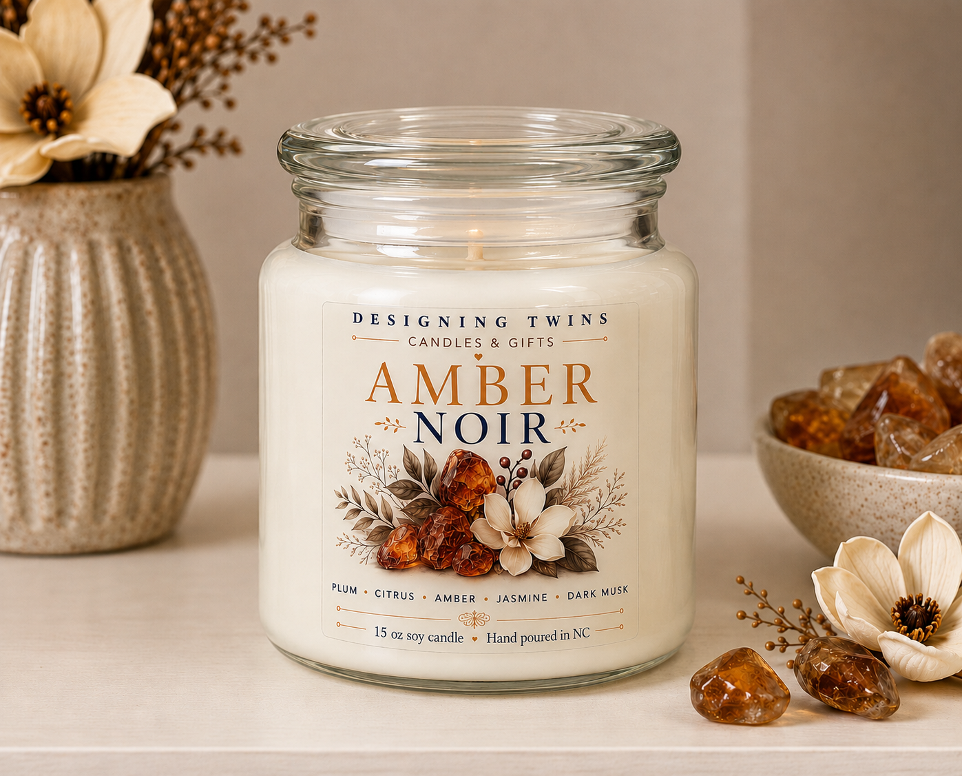 Amber Noir-15 oz Soy Candle