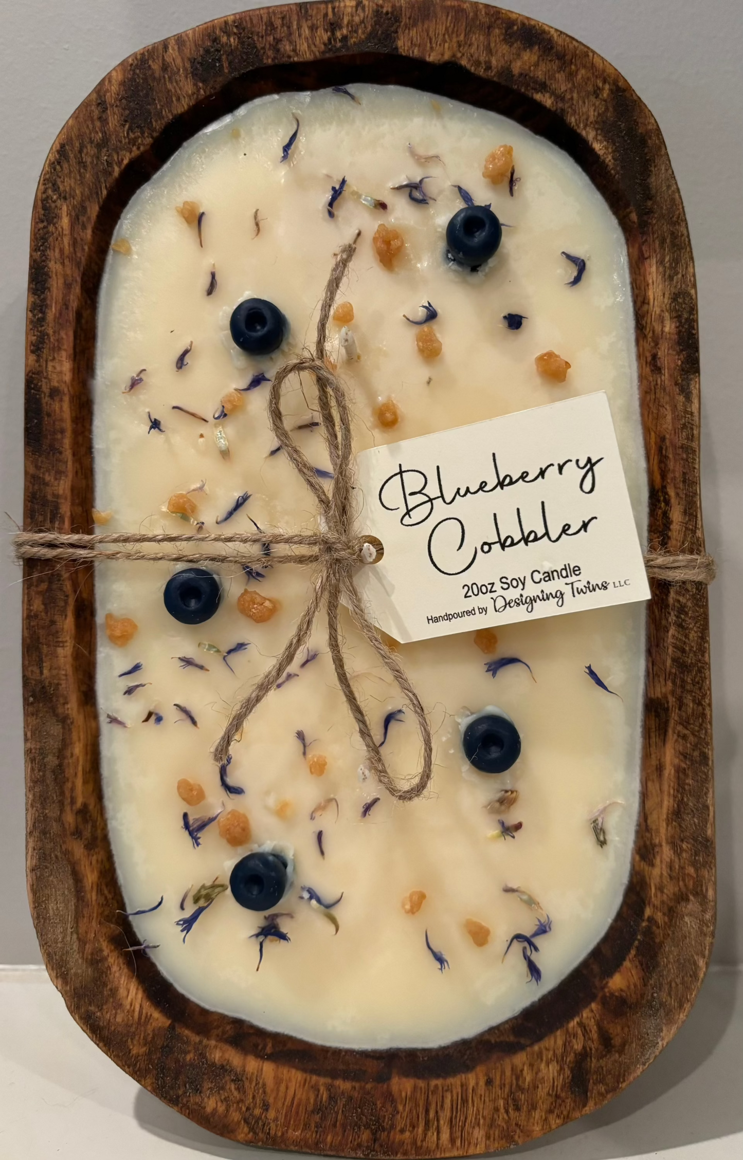 Blueberry Cobbler Wood Bowl Candle