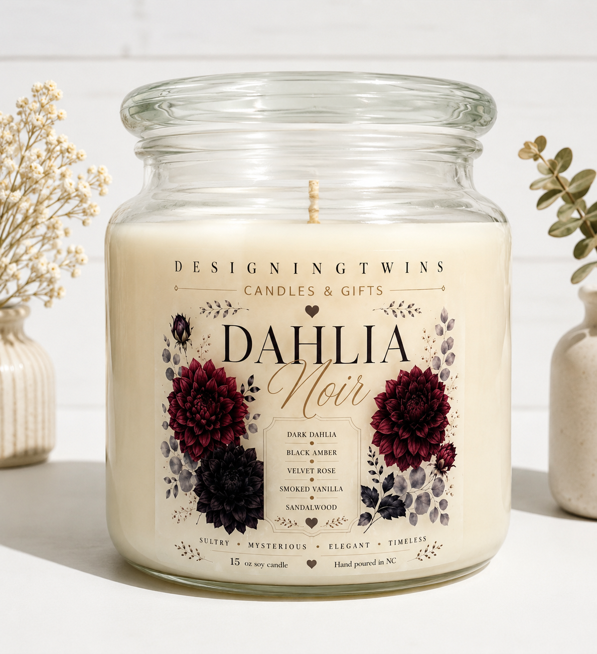 Dahlia Noir-15 oz Soy Candle