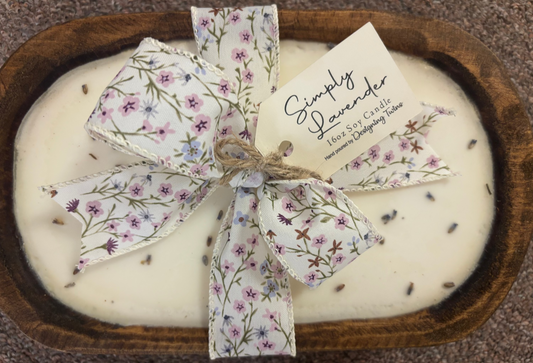 Simply Lavender Wood Bowl Candle