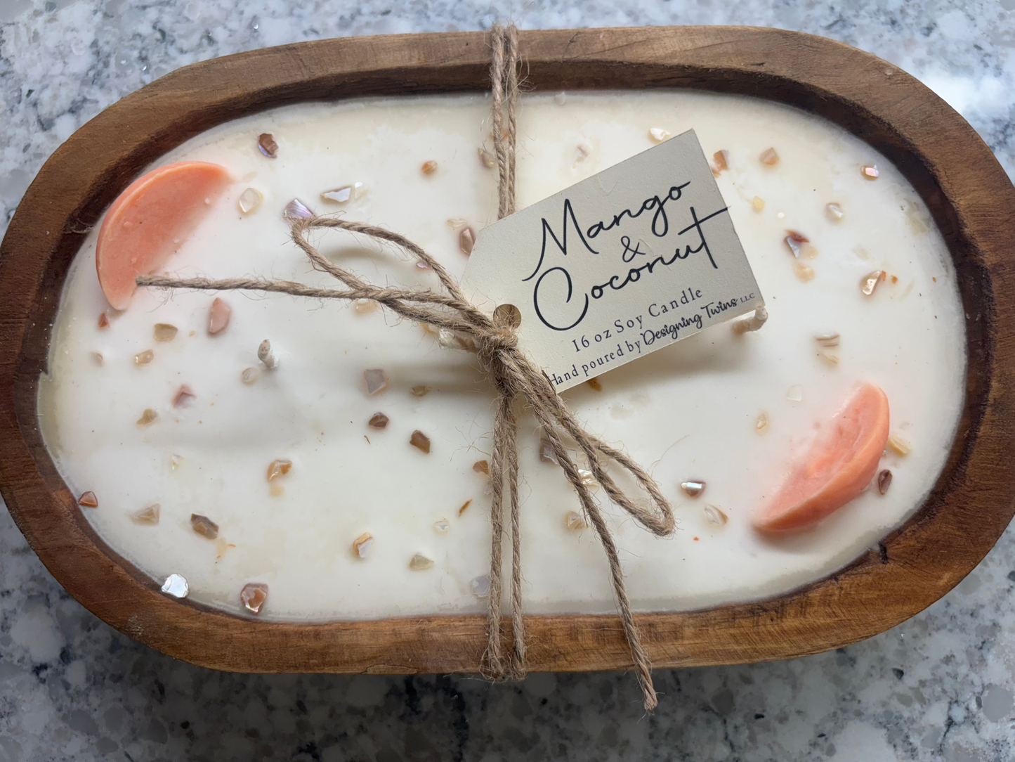 Mango Coconut Wood Bowl Candle