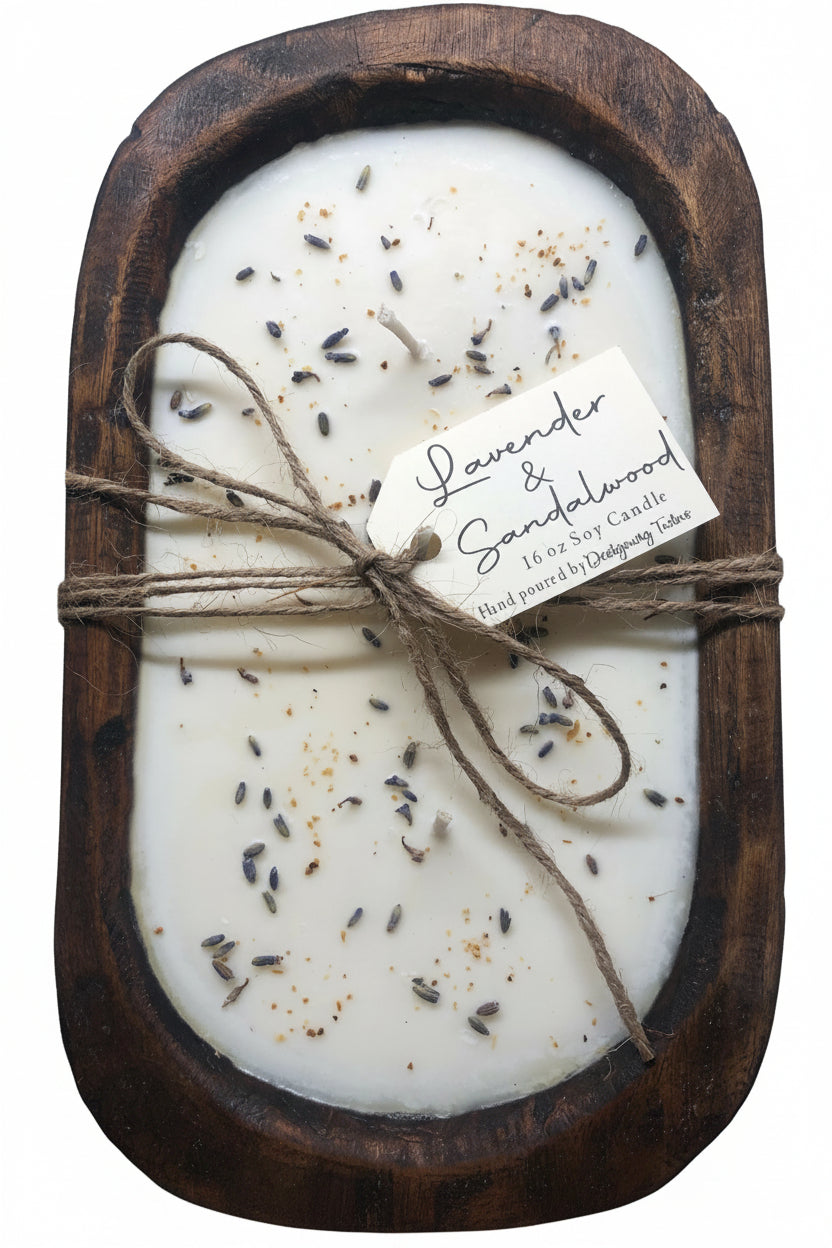 Lavender & Sandalwood Wood Bowl Candle