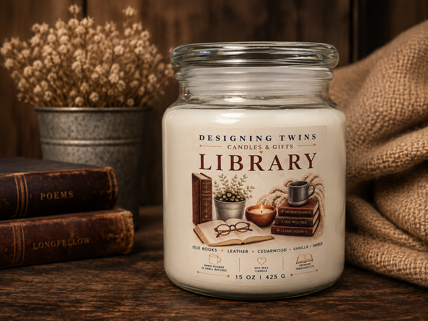 Library-15 oz Jar Candle