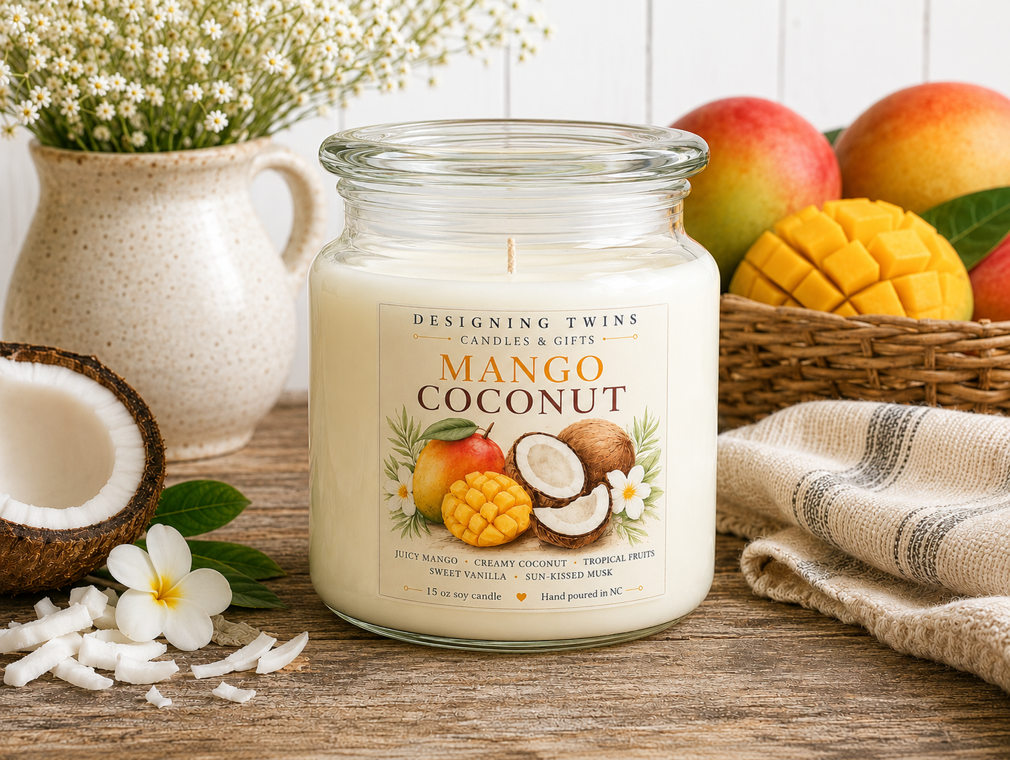 Mango Coconut-15oz Jar Candle