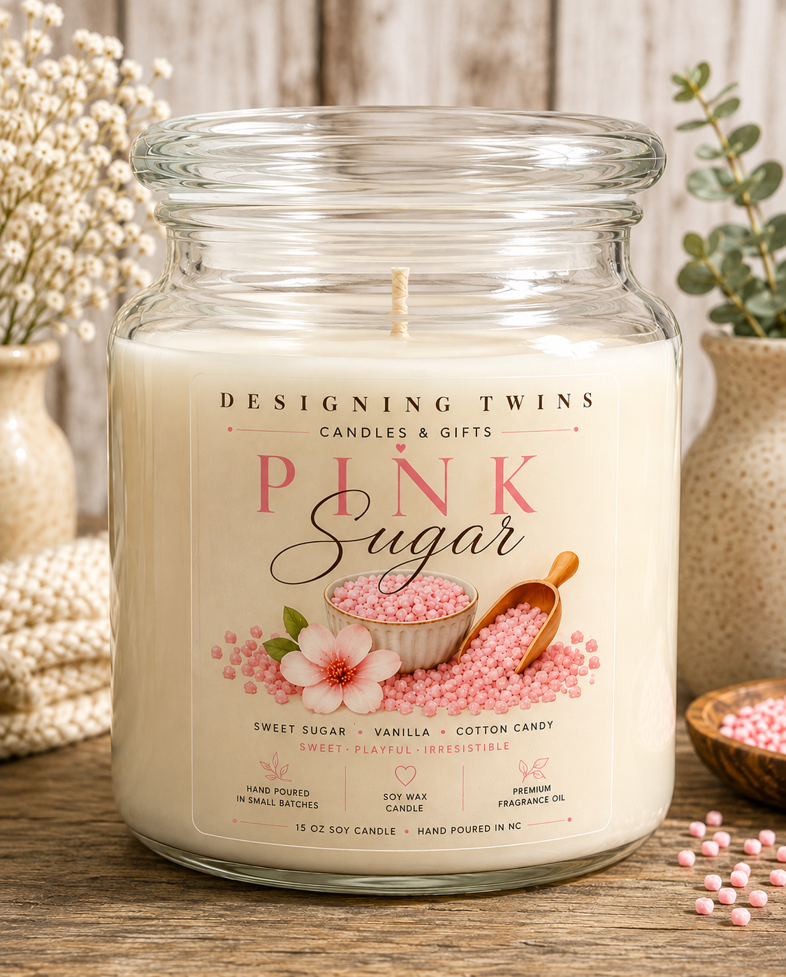 Pink Sugar-15oz Soy Candle
