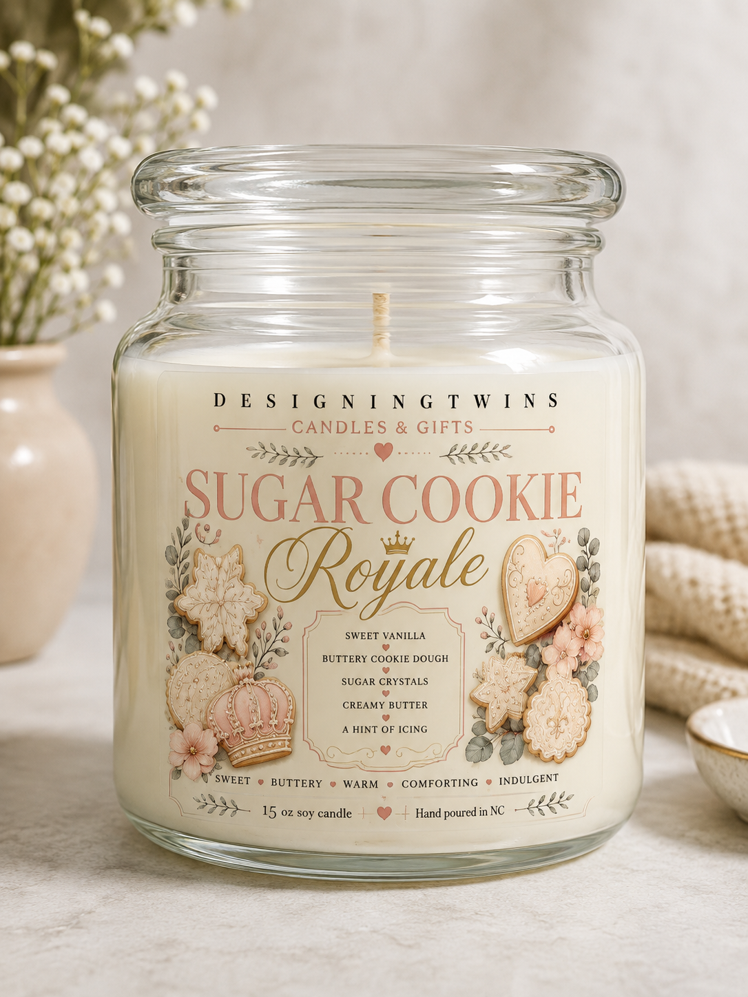 Sugar Cookie Royale-15oz Soy Candle