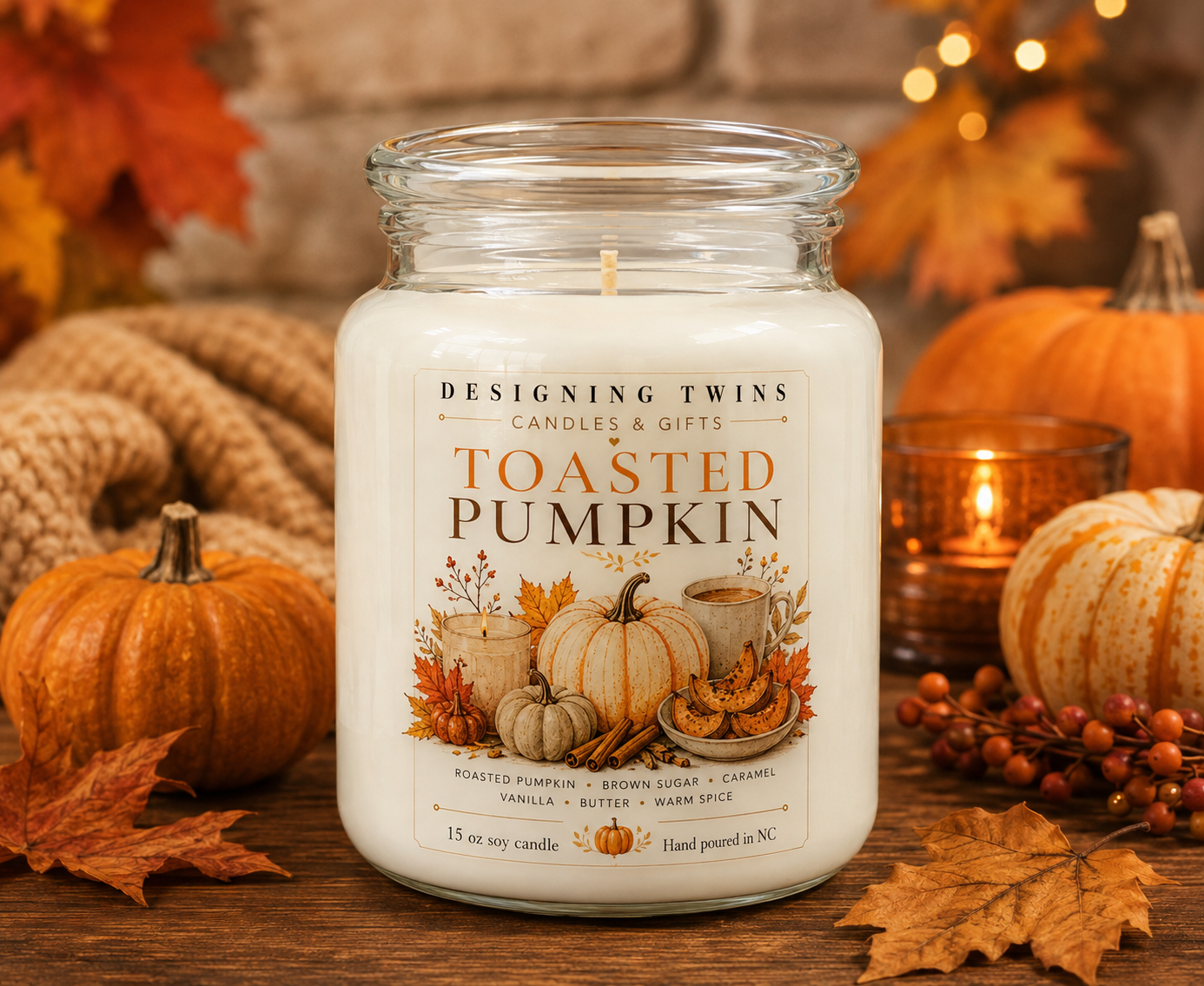 Toasted Pumpkin-15oz Soy Candle