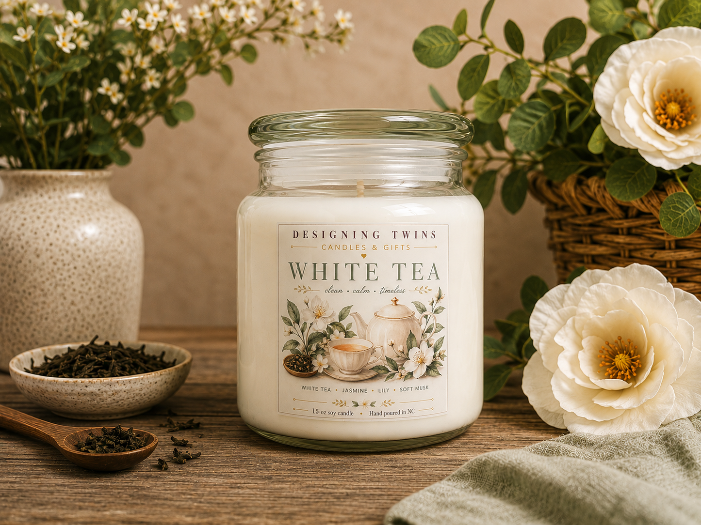 White Tea-15 oz Jar Candle