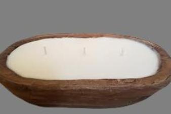 Plain Pour Wood Bowl Candle